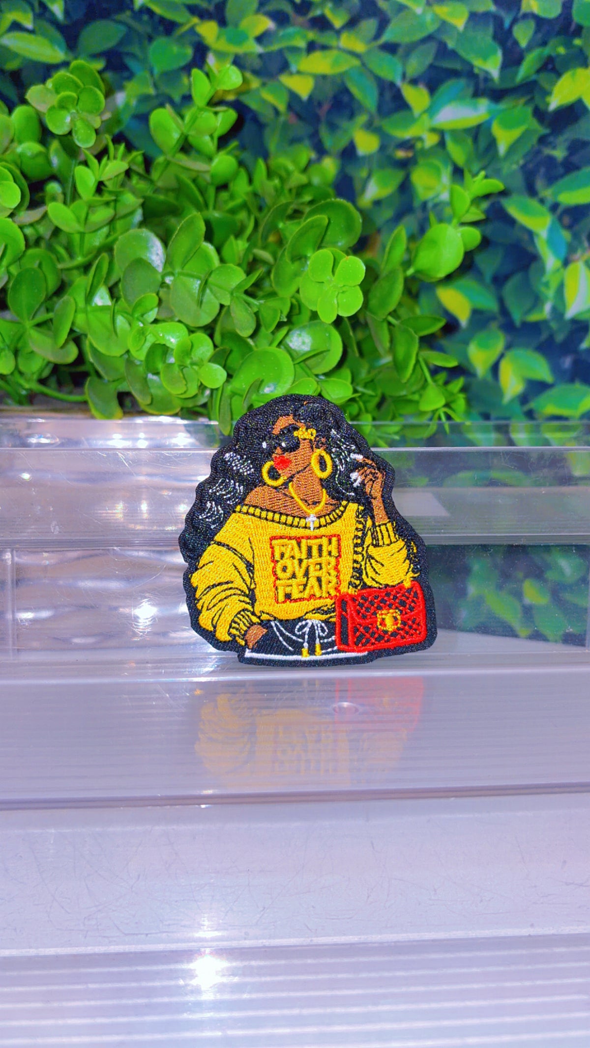 Faith over fear iron on patch