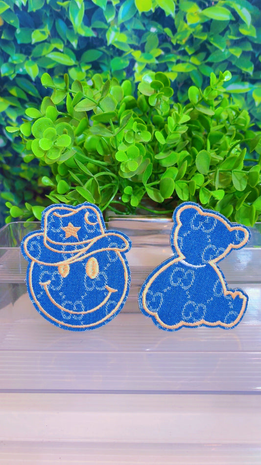 Denim iron on patch set