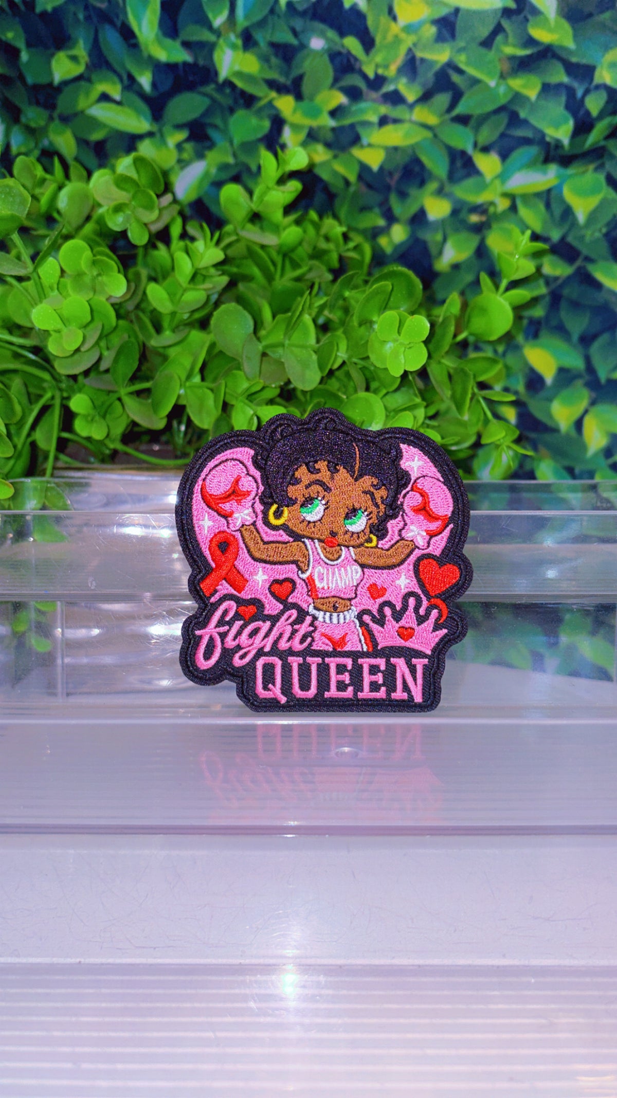 Fight Queen breast cancer iron on patch
