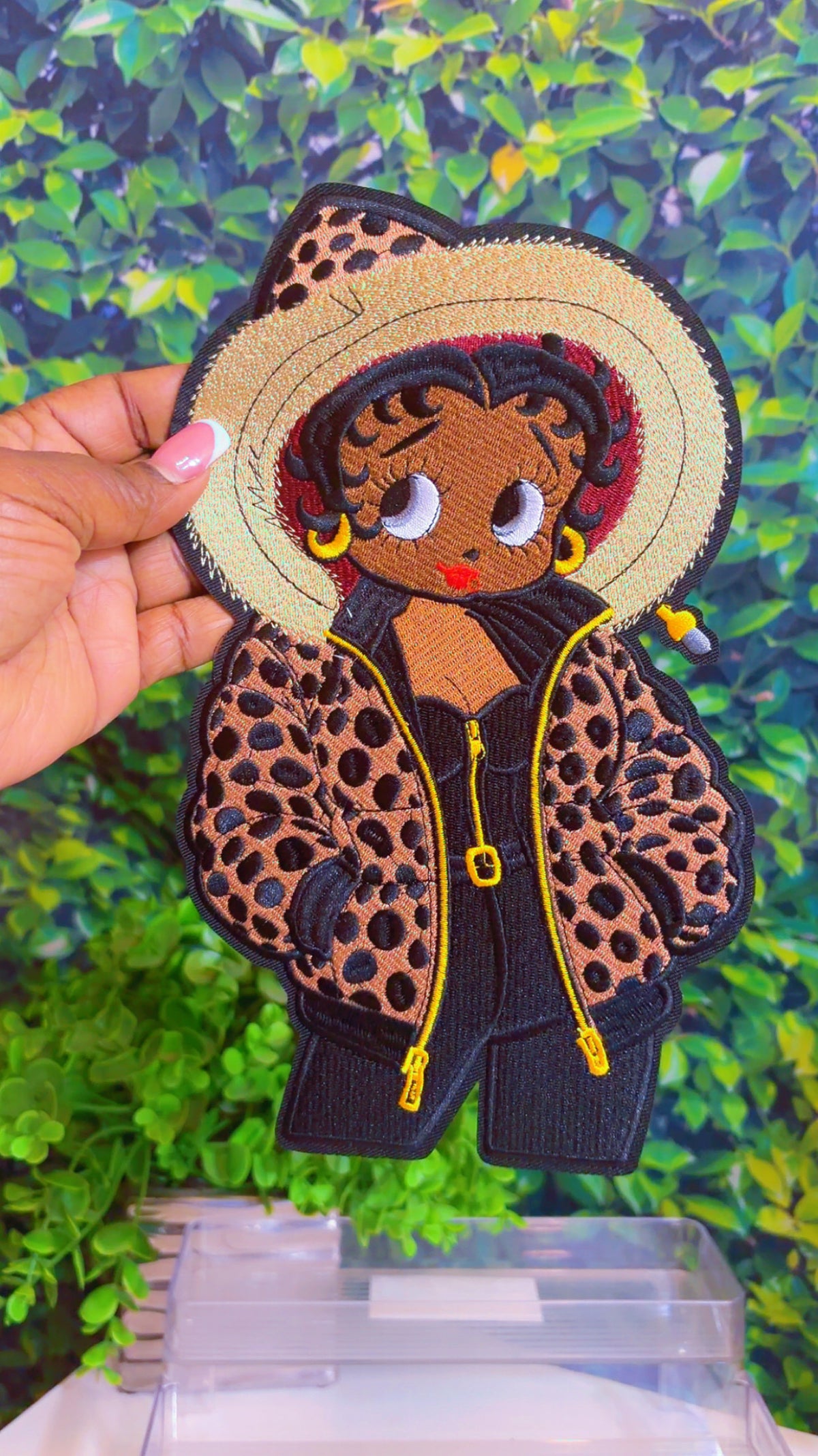 Big leopard iron on patch